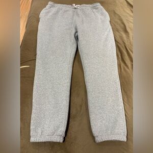 Eddie Bauer heather grey, soft faux shearling-lined jogger sweat pants in TXL